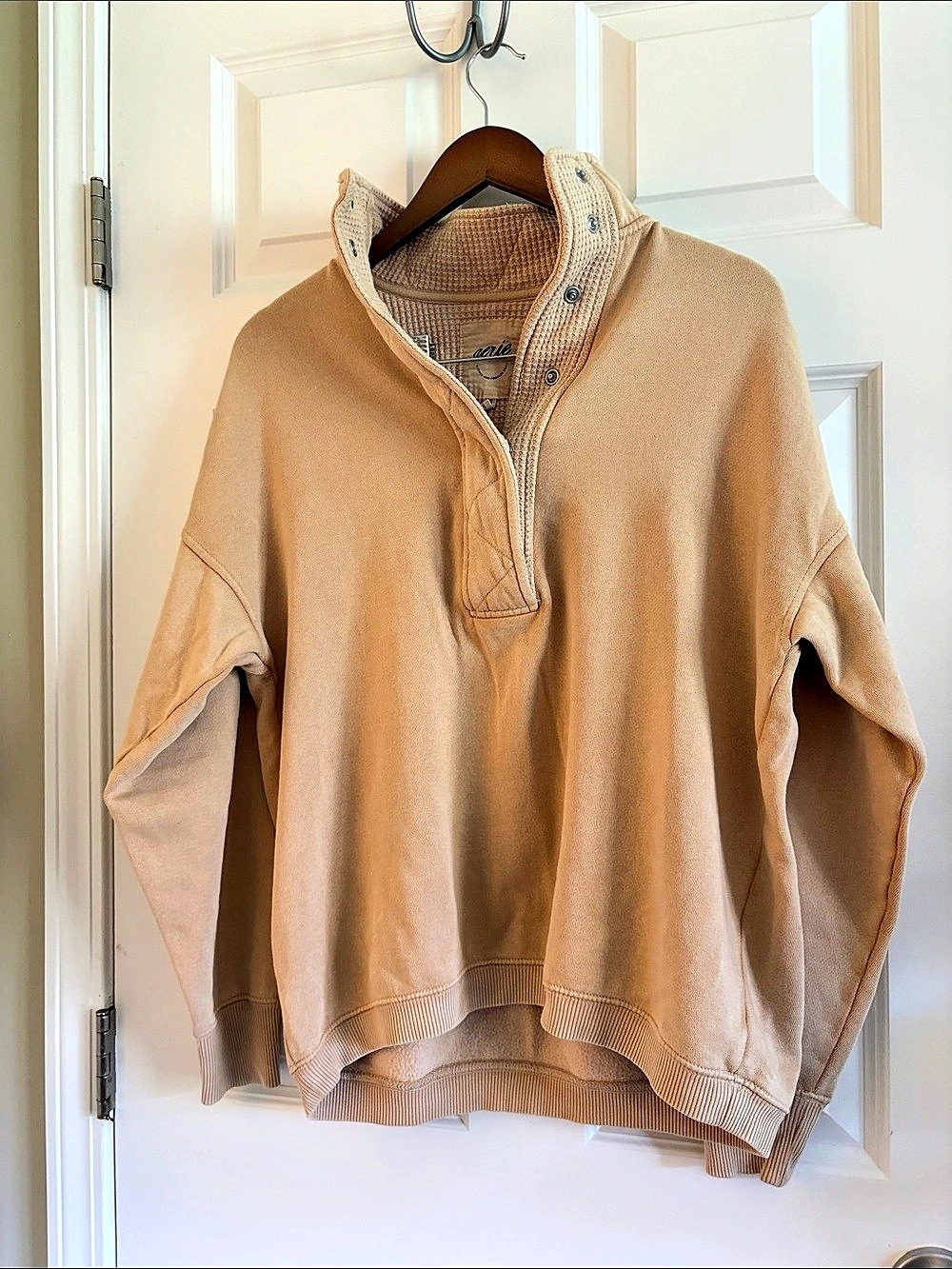 Arie Off The Grid Quilted Pullover Sweatshirt Brown